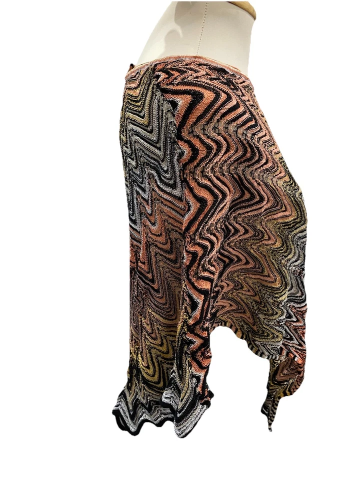 S42#Missoni Pancho Multicolor con Capucha Hecho en Italia Foto 4 de 4