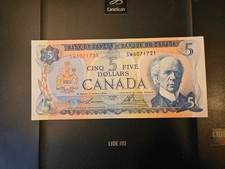 1972 $5 Dollar Bank of Canada Banknote SW6071721 EF-AU