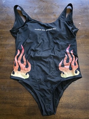 NWOT Civil Regime L Another Day Another Slay Flames 1PC Swimsuit 124643
