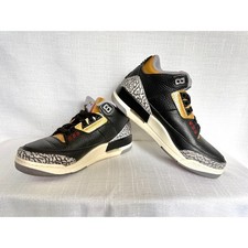 Nike Air Jordan 3 Retro Black Gold Womens Sne...