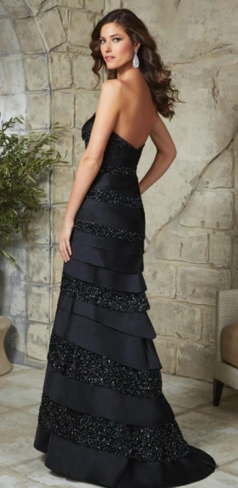 MDNY Evening Mother of The Bride Black Dress With Bolero Jacket - Image 2 of 4