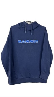Mammut Hoodie Blue Size S Big Logo Pullover Hooded Sweatshirt Outdoor