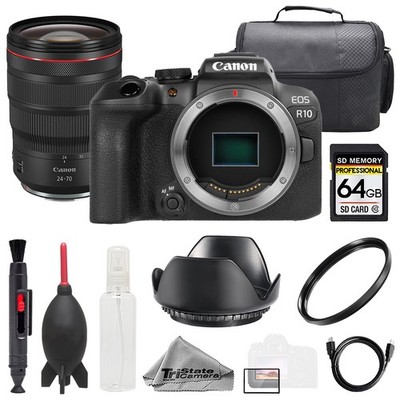 Canon EOS R10 + RF 24-70mm f/2.8L IS USM Lens +64GB+ UV Filter- Basic Kit