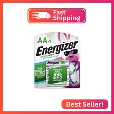 Energizer Power Plus Rechargeable AA Batteries (4 Pack), Double A Batteries