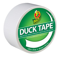Duck Brand 1265015 Color Duct Tape,White, 1.88 Inches x 20 Yards,Single Roll