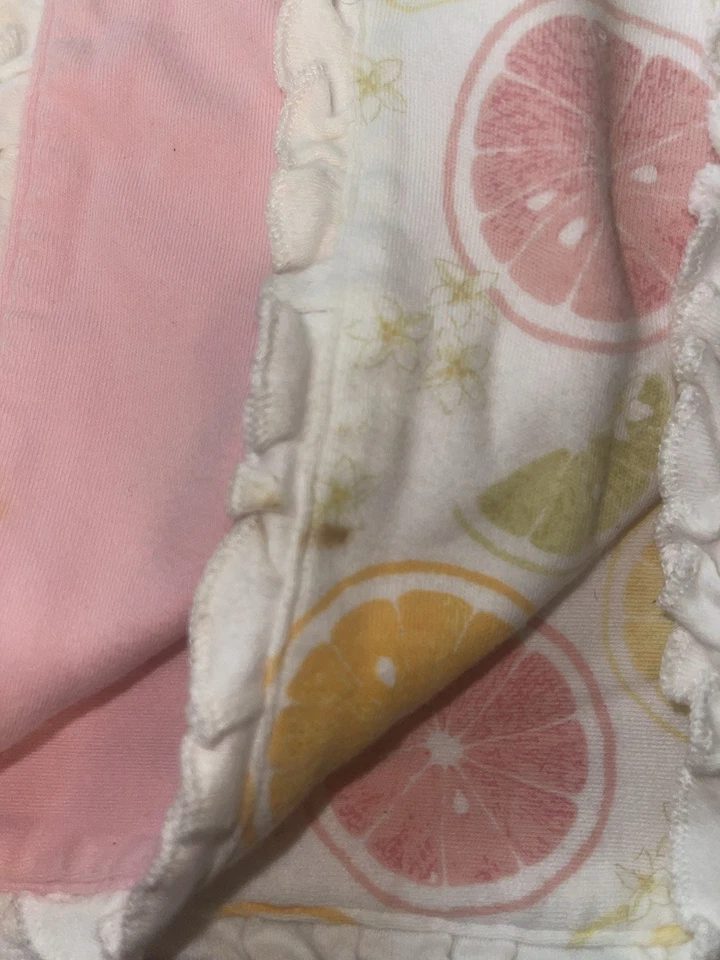 Manta Gymboree Slice of Summer 2003 Naranjas Limones Limas Volantes Rosa Sin Etiqueta Foto 4 de 4