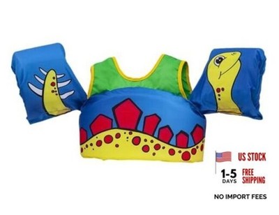Paddle Pals Learn to Swim Coast Guard Approved Kids Life Jacket PFD Dinosaur