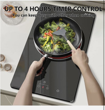 Jessier Electric Hob in Ceramic, 30cm Built in Hob in Touch Control, Black