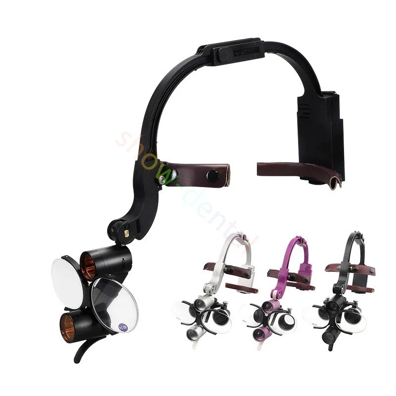 Diadema quirúrgica dental lupas quirúrgicas binoculares 2,5 x 3,5 x W luz de cabeza LED Foto 2 de 4