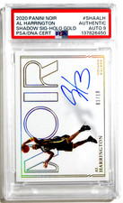 2020 Panini Noir Shadow Signatures Al Harrington Holo Gold /10 Auto PSA Auto 9