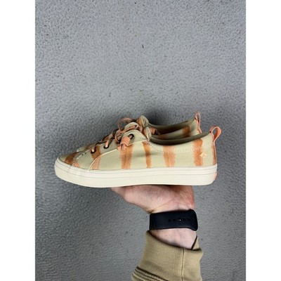 Sperry Crest Vibe Womens Size 8.5 Orange Tie Dye Slip On Sneakers Low Top Shoes