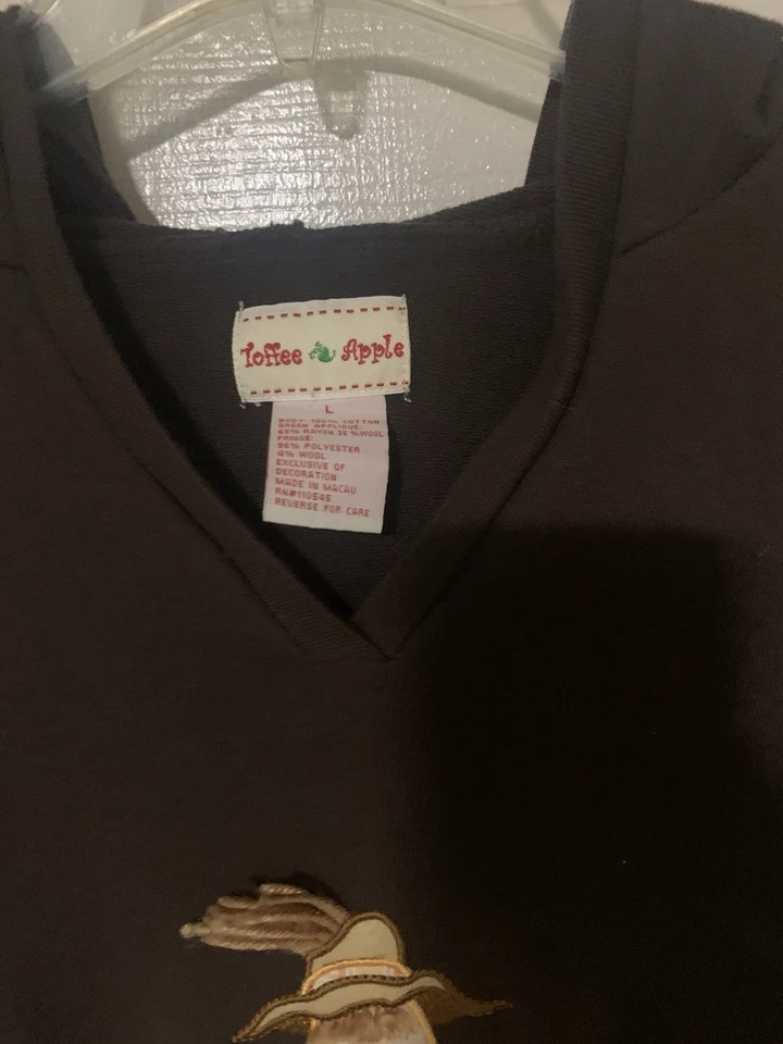 Toffee Apple Mujer Espantapájaros Calabaza Pullover Sudadera con Capucha Marrón L Otoño Otoño Foto 3 de 4