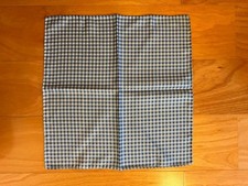 DRAKE'S LONDON Silk Pocket Square Blue Patterned Light Blue Reverse Large Size