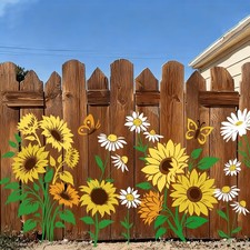 12Pcs Large Spring Sunflower Stencils Reusable Floral Daisy Plastic Drawing T...