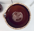 Vintage Hull Pottery Brown Drip 8'' Lip Round Spouted Batter Mixing Bowl