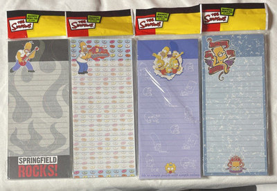 The Simpsons Magnetic (Fridge?) Memo Pads Set of Four, 60 pages each