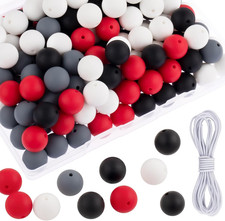 Silicone Beads, 15Mm Silicone Beads for Keychain Making 70Pcs Silicone Beads Bul