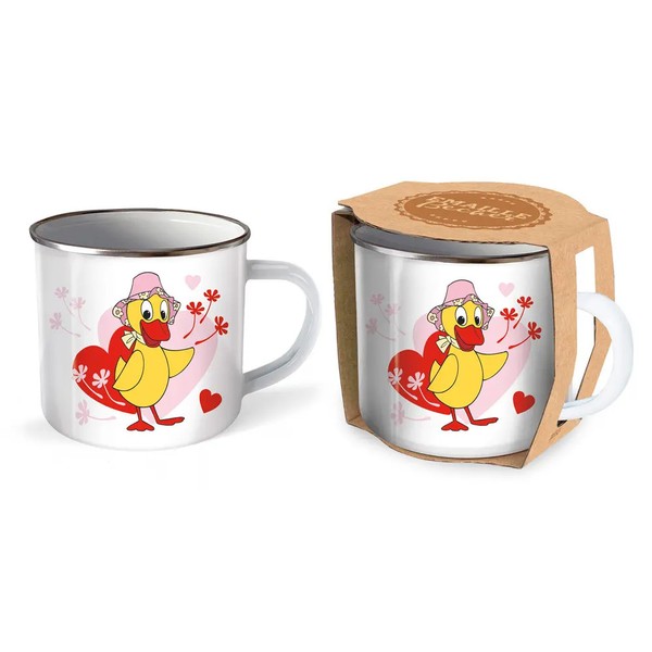 TröTsch Unser SandmäNnchen Emaille Becher Tasse Schnatterinchen | TröTsch Verlag-image