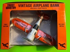 TRUST WORTHY HARDWARE VINTAGE DIECAST AIRPLANE BANK BRAND NEW NICE ITEM LOOK 