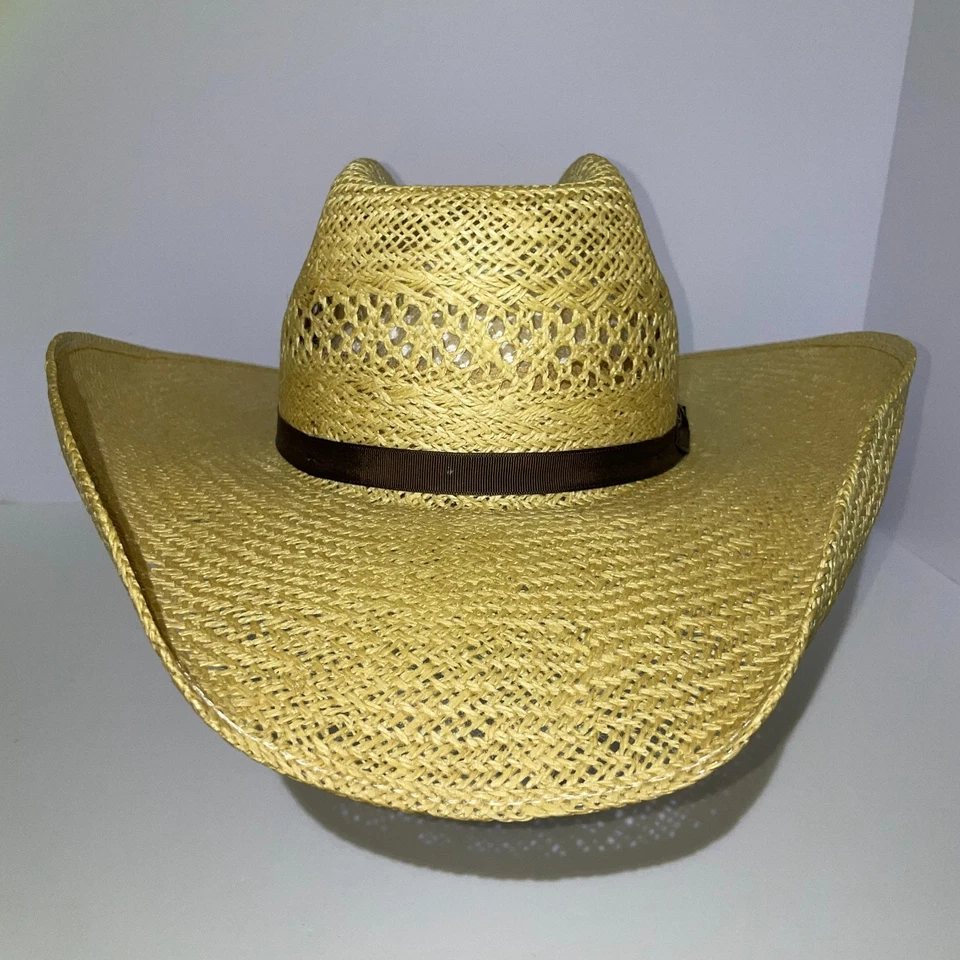 Resistol Straw Cowboy Hat Size 7 1/8 Long Oval - Image 4 of 4