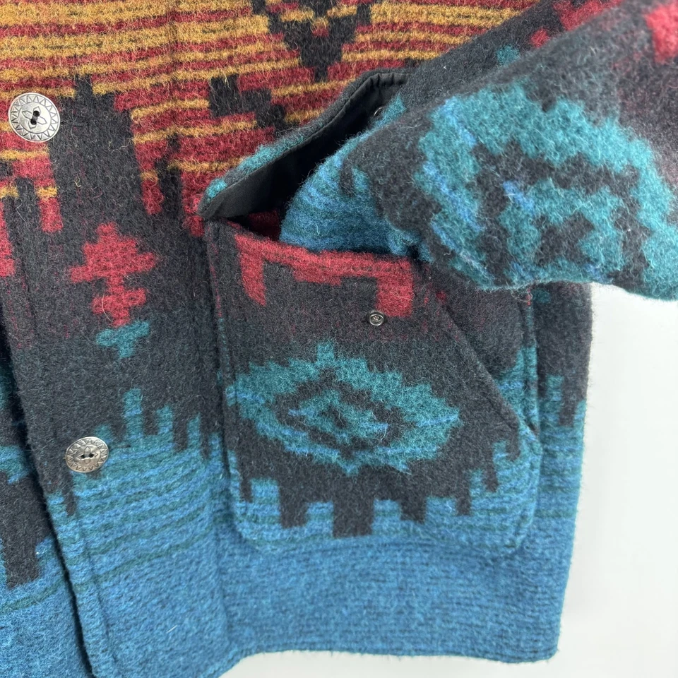 复古 Woolrich 男式羊毛西南毛毯外套多色本土纳瓦霍 美国-大号 — 第 4/4 张图片
