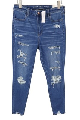 AMERICAN EAGLE OUTFITTERS Temp Tech Super Hi-Rise Jegging Damen Jeans W32 blau *