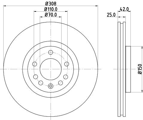 Juego De Discos De Freno Delanteros HELLA 50358PRO Para OPEL MERIVA B VAN OEM - Imagen 4 de 12