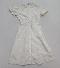 White Swan Vintage Nurse Uniform Dress Short Sleeve Marked Size 18 FLAWS
