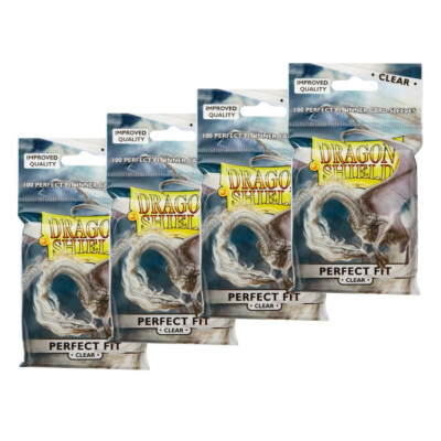 400 x Dragon Shield Perfect Fit Inner Sleeves Clear TCG Kartenhüllen