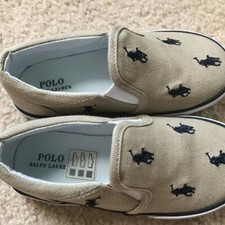 Ralph Lauren Toddler Boys Logo Canvas Loafers Size 10
