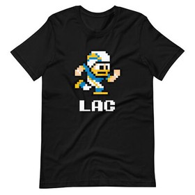 Los Angeles Chargers NES Football Player 8-bit Tecmo Super Bowl Nintendo T-Shirt