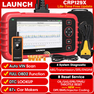 2024 LAUNCH X431 CRP129X OBD2 Scanner ABS SRS Engine Diagnostic Tool Code Reader