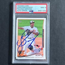 2014 Topps Baseball #83 JONATHAN SCHOOP Signed Card PSA Slabbed Auto Grade 9 Ori