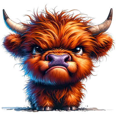 XXL 18X18 Car Sticker Angry Highland Cow Decal Weatherproof Vinyl