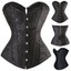 Corsetto Nero Donna Cintura Burlesque Overbust Corsetto Corsetti - Foto 6