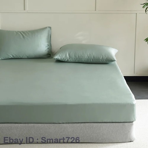 Mulberry Silk Fitted Bed Sheet with Elastic Bands Luxury MattressCover Bed Cover - Picture 9 of 34