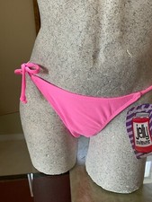 JELLY SWIMWEAR BABY PINK TIE SIDE BRAZILIAN SWIM BOTTOM - MEDIUM NWT