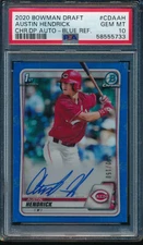 PSA 10 AUSTIN HENDRICK AUTO 2020 Bowman Chrome BLUE REFRACTOR #/150 RC GEM MINT