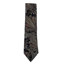 Vintage Mark Alexander 100% Silk Men's Necktie-Black/ Multi Paisley Print