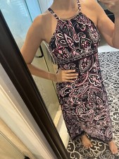 INC International Concepts Sleeveless Printed Maxi Dress L Large Jersey New Nwt