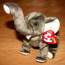 Retired Ty Beanie, TRUMPET the ELEPHANT - February 11, 2000, PE PEllets