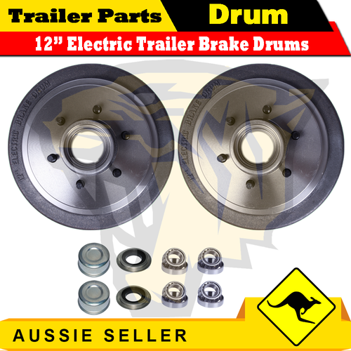 Superior 12" 3 Tonne 6 Stud Electric Trailer Brake Drums & Bearings eBay