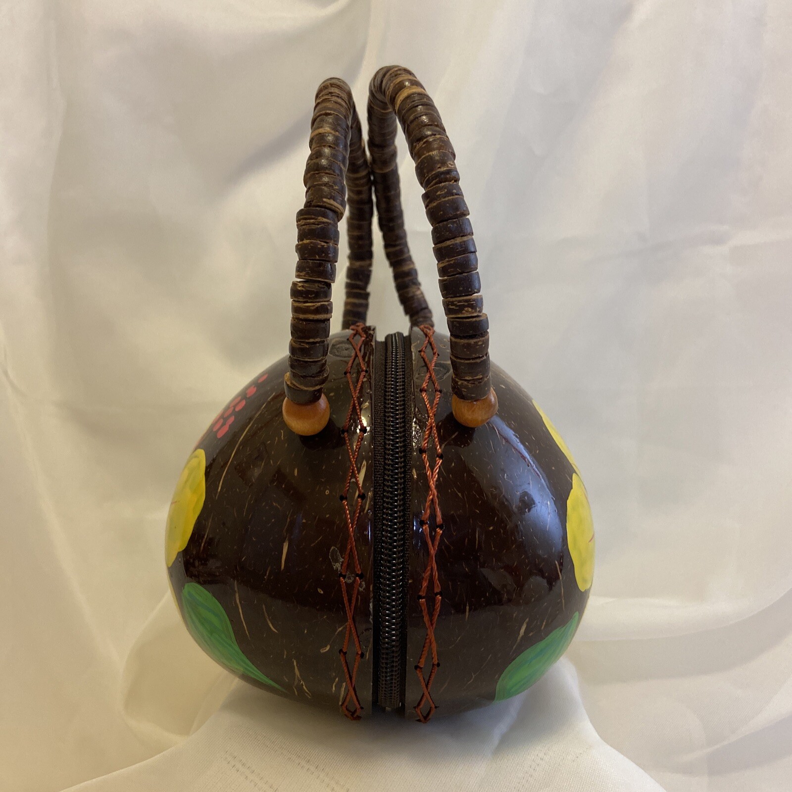 Vintage Hawaiian Coconut Shell Purse Hawaii Aloha Yel… Gem