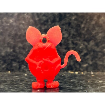 Vintage 1960s Fluorescent Hot Pink RAT FINK Charm With Black Eyes