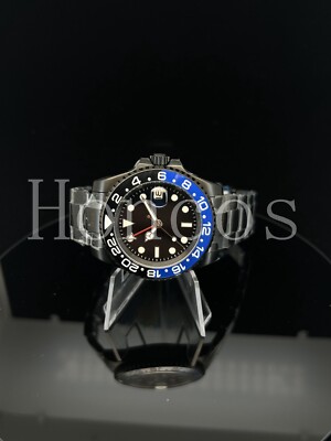 Custom Made GMT Pepsi Style Watch Automatic Movement Batman 116710BLNR Black Cas