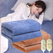 220V Full Size Queen Heated Blanket Fleece Twin Electric Bed Blanket Warm