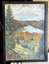 Gouache Um 1900 Art Nouveau Art Deco C.A.Müller Autumn IN Valley River Landscape