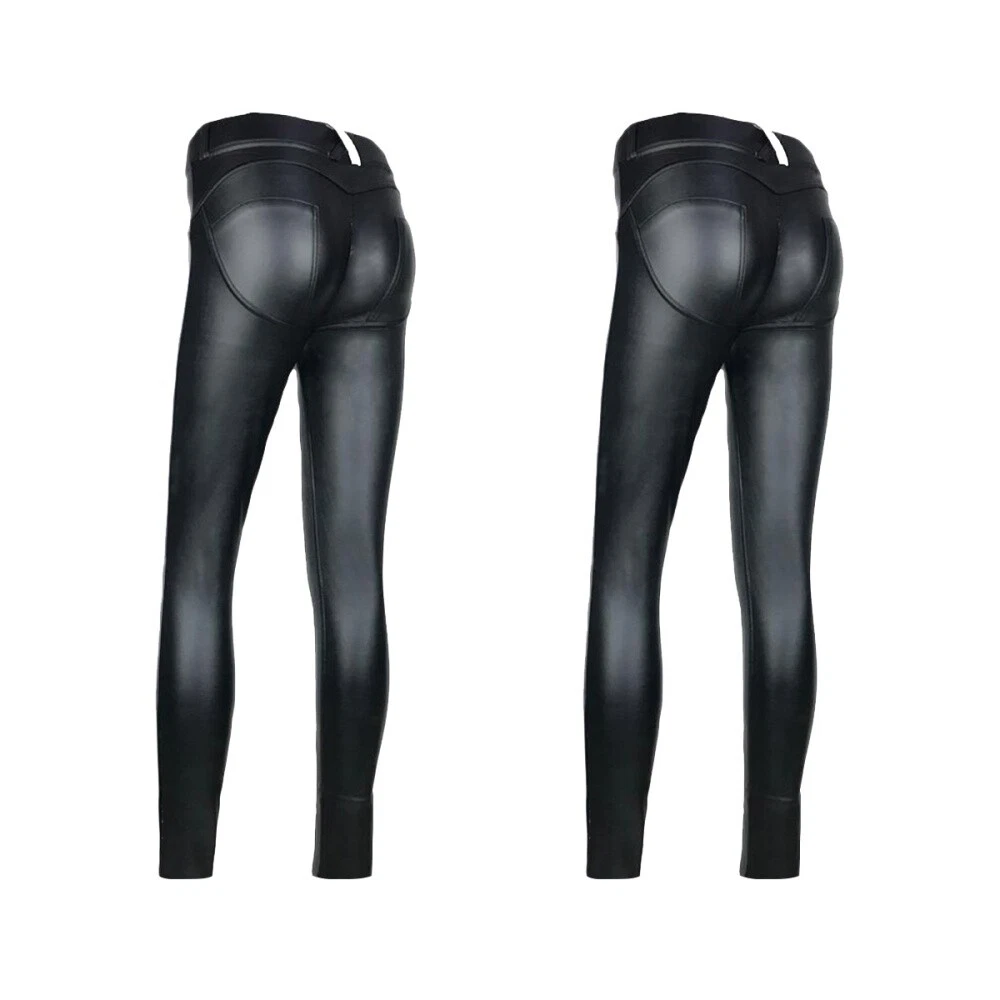 Slimming leather pants sales