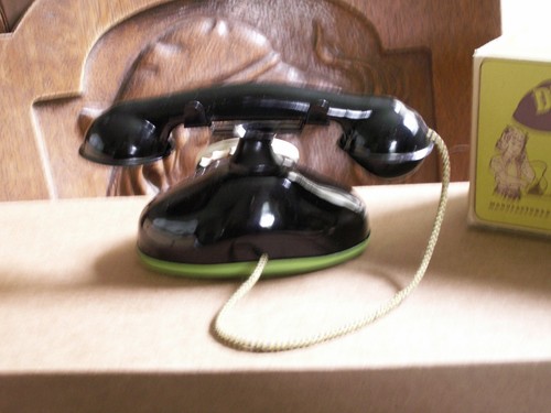 antico telefono giocattolo vintage per bambini monofono rotante acciaio timbro co. spedizione gratuita - Foto 24 di 24