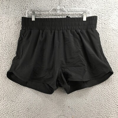 Santiny Activewear Shorts Womens XL (actual 33x4) Black Drawstring Pocket NEW